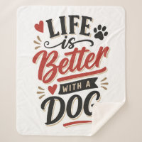 Dog Lover Wall Art - Life is Better with a Dog Red