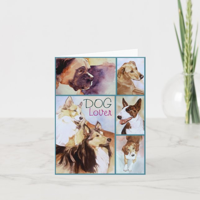 DOG Lover Watercolor Portraits Notecards (Front)