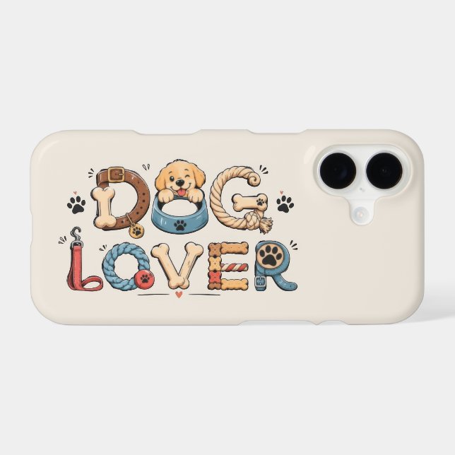 Dog Lover Word Art Phone Case (Back (Horizontal))