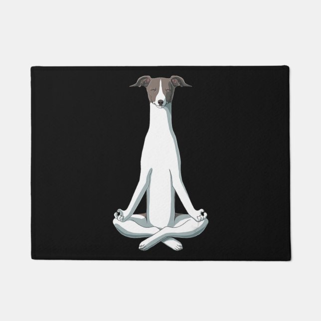 Dog Lover | Yoga Italian Greyhound Doormat (Front)