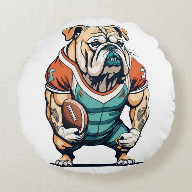 Dog Lovers Basketball Player Round Cushion (Front)