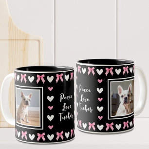 Dog Lovers Black 2 Photo Two-Tone Coffee Mug