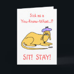 Dog Lovers Cartoon Get Well Greeting Card<br><div class="desc">Sick as a dog? This card can be sent to anyone who is ailing,  but may have special appeal when sending to someone with a love of,  or interest in,  dogs.</div>