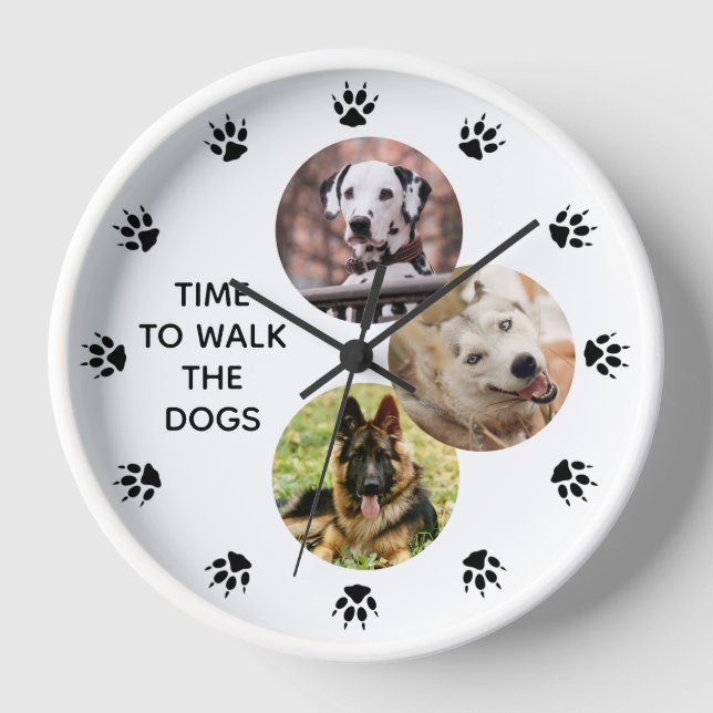 Dog Lovers Custom Photo Clock (Front)