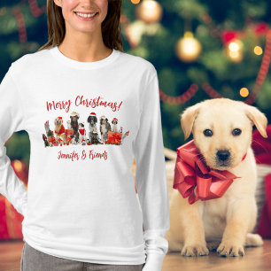 Dog Lovers, Cute, Add a Name, Christmas T-Shirt