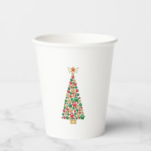 Dog Lovers Cute and Funny Dog Paws Prints Tree Chr Paper Cups