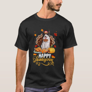 Dog Lovers Cute Border collie turkey Happy Thanksg T-Shirt