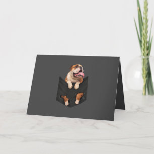 Dog Lovers   English Bulldog In Your Pocket Dogs Holiday Card