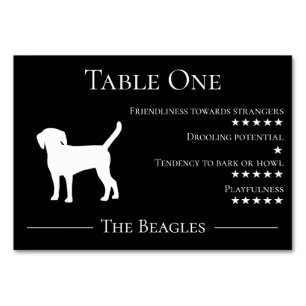 Dog lovers funny dog breed guest trait beagle table number