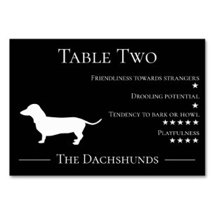 Dog lovers funny dog breed guest trait dachshund table number