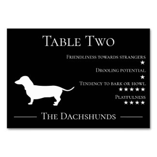 Dog lovers funny dog breed guest trait dachshund table number