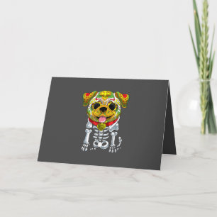 Dog Lovers    Funny Halloween With Bulldog Skull Holiday Card