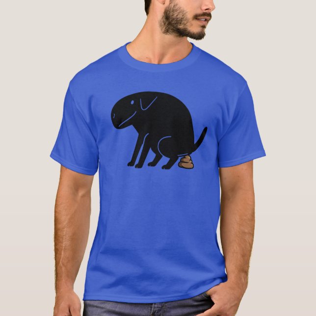 Dog Lovers Funny Pooping Dog T-Shirt (Front)