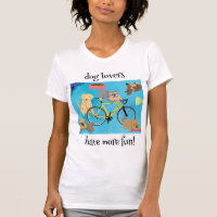 Dog Lovers Have More Fun Yellow Bicycle and Aqua
