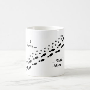 Dog Lover's I Never Walk Alone Pawprint Mug
