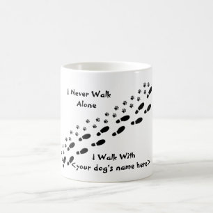 Dog Lover's I Never Walk Alone Pawprint Mug