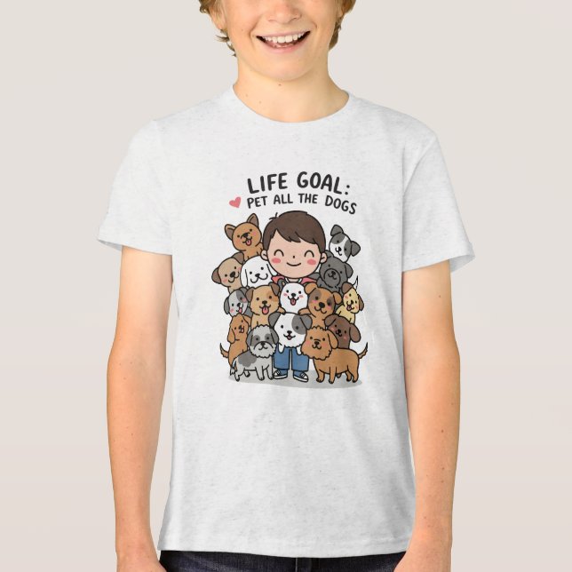 dog lovers life goal Tri-Blend shirt (Front)
