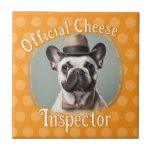 Dog Lovers Photo Cheese Inspector Tile<br><div class="desc">Fun kitchen decor. Dog Lovers personalised tile. Official Cheese Inspector</div>