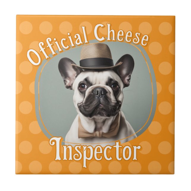 Dog Lovers Photo Cheese Inspector Tile (Front)