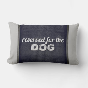 dog lovers quote humour grey and denim blue lumbar cushion