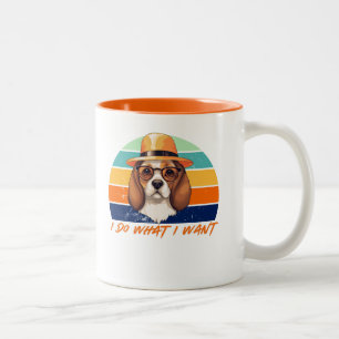 Dog Lovers Retro Vintage I do what I want Funny Two-Tone Coffee Mug