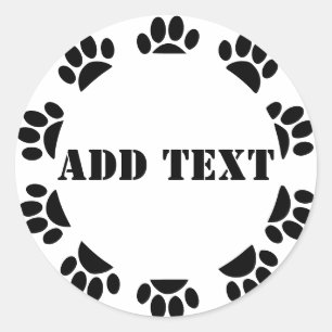 Dog Lovers Round Frame With Custom Text Classic Round Sticker
