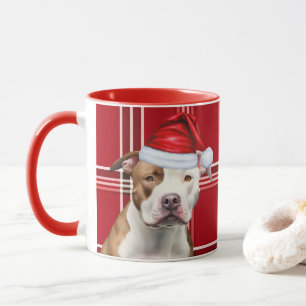 Dog Lover's Staffordshire Holiday Red Plaid Mug