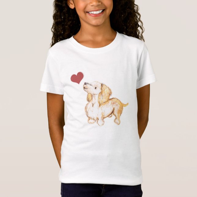 dog lovers Winnie the Dachshund youth shirt (Front)