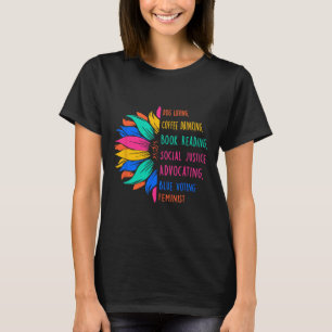 Dog Loving Coffee Drinking Book Reading Social Jus T-Shirt