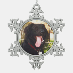 Dog Luke Snowflake Pewter Christmas Ornament