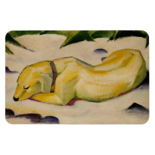 Dog Lying in the Snow (by Franz Marc) Magnet