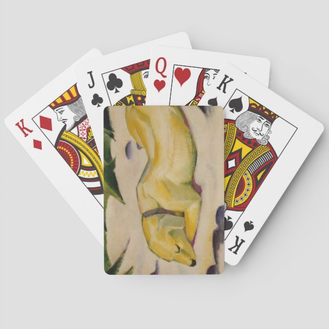 Dog Lying in the Snow (by Franz Marc) Playing Cards (Back)