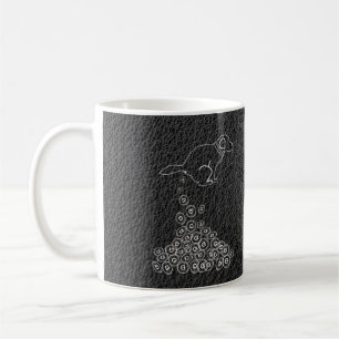 dog making dogecoins coffee mug