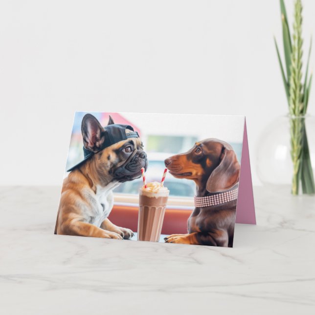 Dog Malt Shop Valentine Card 5 (Front)