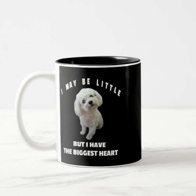 Dog Maltese Small Maltese Dog Design Funny Quote M Two-Tone Coffee Mug (Left)