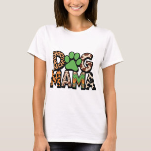 Dog Mama – Animal Print Paw Print Design for Dog T-Shirt