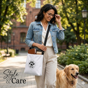 Dog Mama Custom Text Paw Print Crossbody Bag