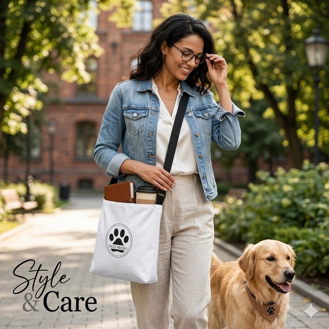 Dog Mama Custom Text Paw Print Crossbody Bag (Dog Mama Custom Text Paw Print Crossbody Bag)