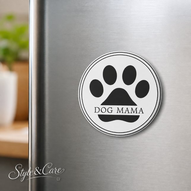 Dog Mama Custom Text Paw Print Fridge Magnet Gift (Dog Mama Custom Text Paw Print Fridge Magnet Gift)