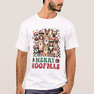 Dog Mama Dog Merry Christmas Woofmas Dog Lover Dog T-Shirt