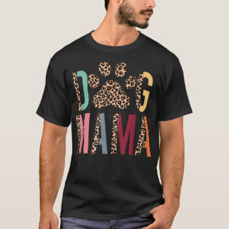 Dog Mama Leopard & Boho Mum Life Mothers Day Dog M T-Shirt
