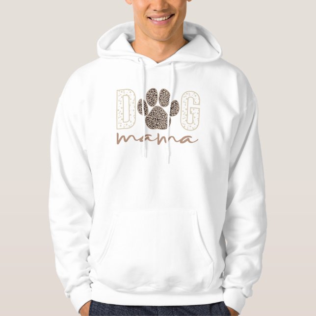 Dog Mama Leopard Paw Print – Cute Pet Lover Gift f Hoodie (Front)