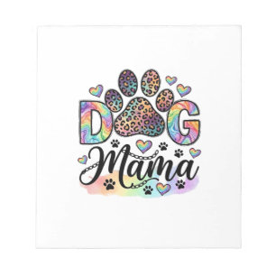 Dog Mama Paw Leopard Rainbow Watercolor Hearts_1 Notepad