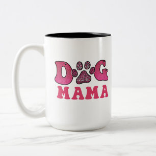 Dog Mama-Pet-Funny Two-Tone Coffee Mug