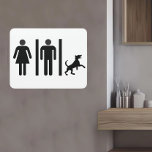 Dog Man Woman Funny Restroom home Bathroom Door Sign<br><div class="desc">This design was created through digital art. It may be personalised by clicking the customise button and changing the colour, adding a name, initials or your favourite words. Contact me at colorflowcreations@gmail.com if you with to have this design on another product. Purchase my original abstract acrylic painting for sale at...</div>