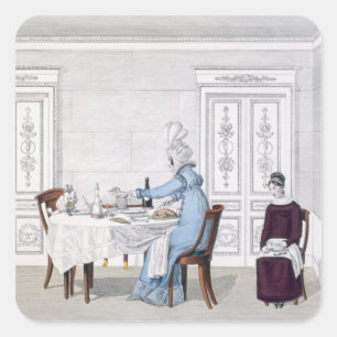 Dog Mania, plate 106 from 'Le Bon Genre, 1818 (col Square Sticker
