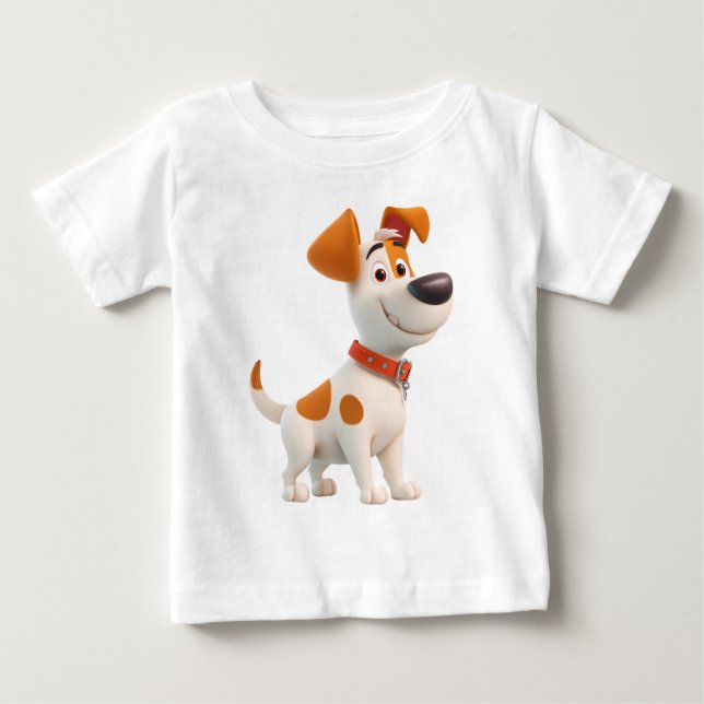Dog Mascot – Cute Cartoon Puppy Kids  Baby T-Shirt (Front)