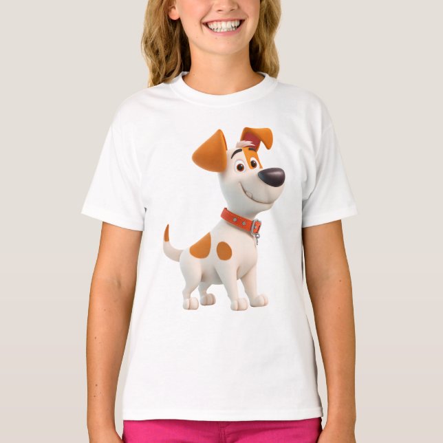 Dog Mascot – Cute Cartoon Puppy Kids  T-Shirt (Front)