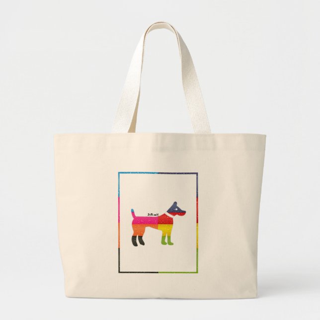 DOG MAYA AZTEC DRCHOS.COM 12VV CUSTOMIZABLE PRODUC LARGE TOTE BAG (Front)