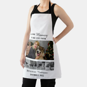 Dog Memorial 5 Photo Collage Pet Tribute Apron